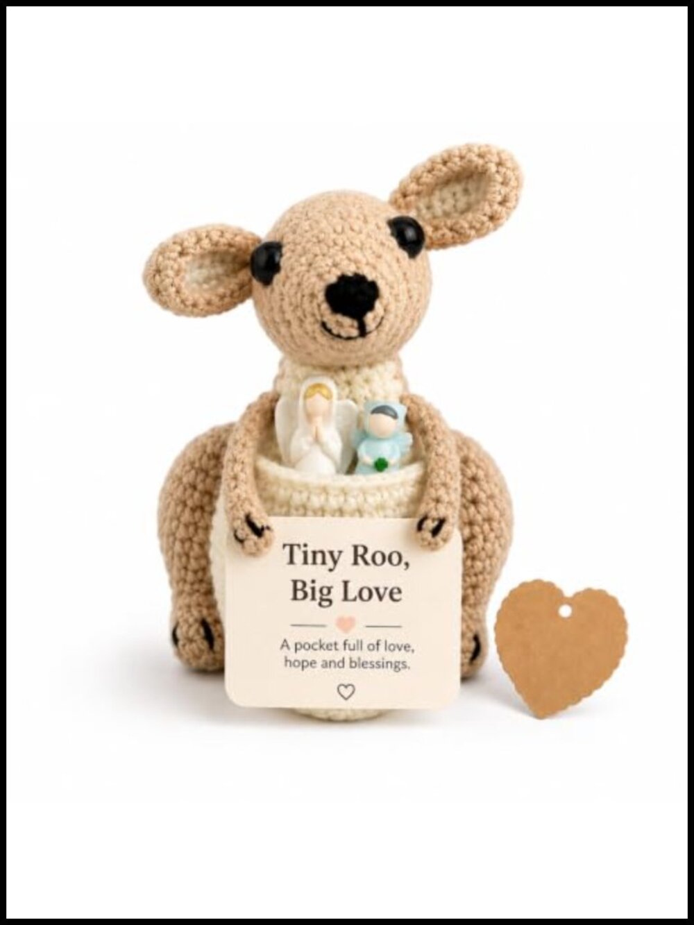 Crochet Kangaroo Pocket Angels Encouragement Gift Set Keepsake
